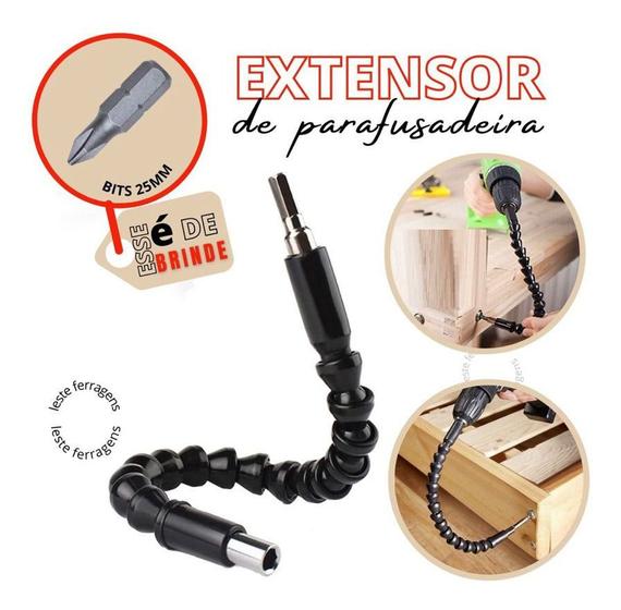 Cabo Para Parafusadeira Extensor Flexivel C/ponteira Menor preço em Cabo Para Parafusadeira Extensor Flexivel C/ponteira