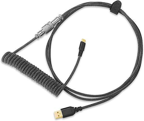 Imagem de Cabo Para Teclado Enrolado Usb-C Preto