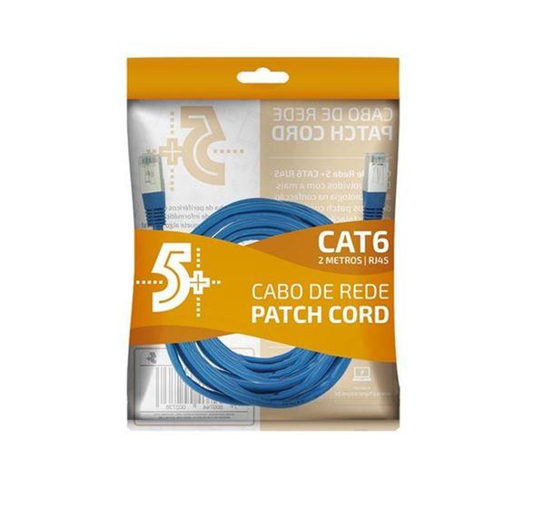 Imagem de Cabo Patch Cord Cat6 Ftp AZUL 02 Metros - 5+