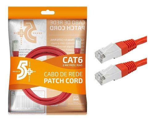 Imagem de Cabo patch cord cat6e ftp vermelho 2 metros