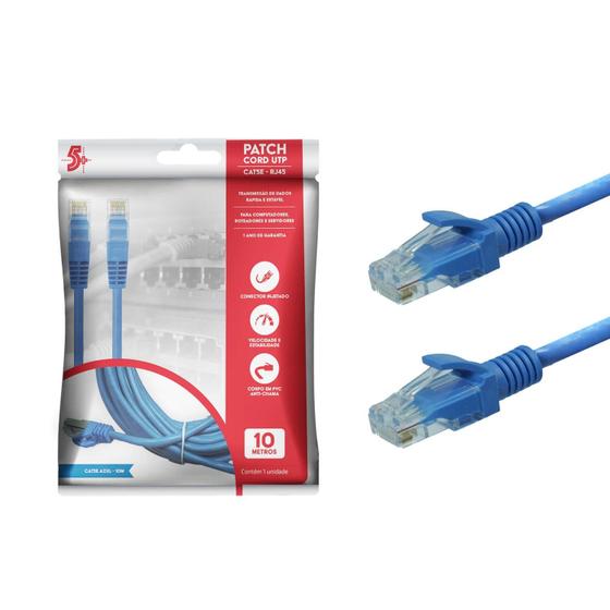 Imagem de Cabo patch info - patch cord cat5e utp - 10m - azul