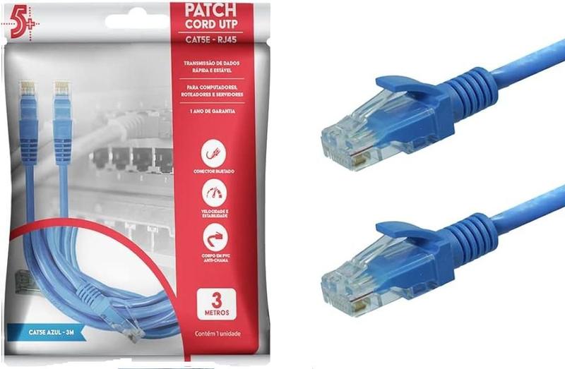 Imagem de Cabo patch info - patch cord cat5e utp - 3m - azul