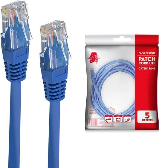 Imagem de Cabo patch info - patch cord cat5e utp - 5m - azul