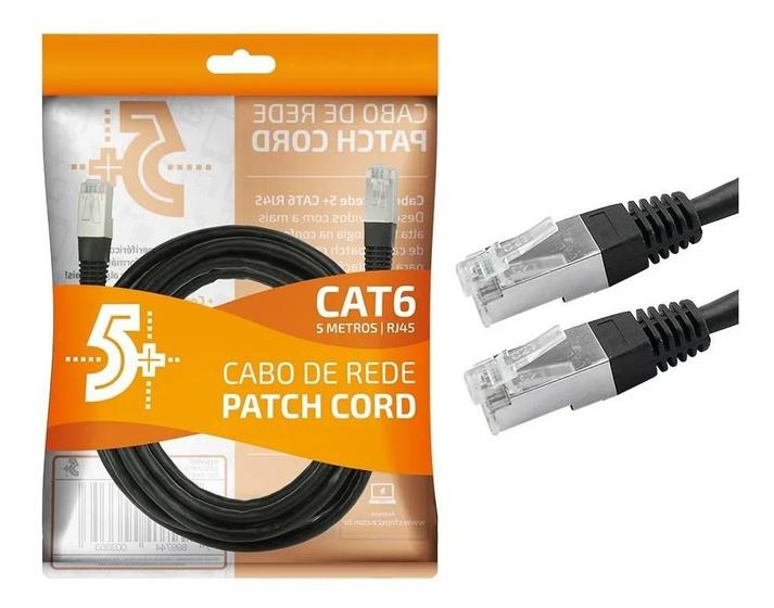 Imagem de Cabo patch info - patch cord cat6 ftp - 5m - preto