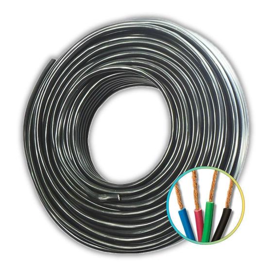 Imagem de Cabo Pp Flexivel 4 Vias ( 4 X 1Mm ) Rolo 10 Metro 100% Cobre