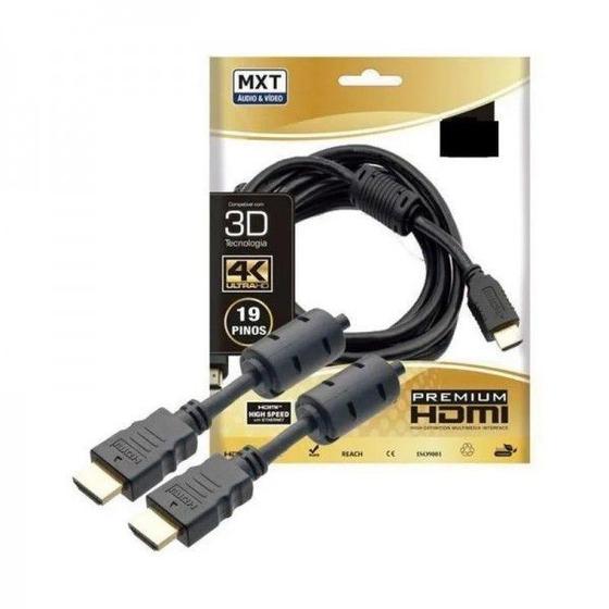 Cabo Premium HDMI 2.0 -- 4K Ultra HD -- Compatível c/ 3D -- 10 metros c/ filtro -- MXT Menor preço em Cabo Premium HDMI 2.0 -- 4K Ultra HD -- Compatível c/ 3D -- 10 metros c/ filtro -- MXT