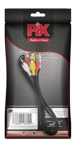 Imagem de Cabo Rca 3 X 3 Rca Coaxial Central 1,5m Audio Video