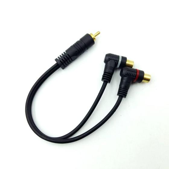 Imagem de Cabo RCA Y 1 Macho x 2 RCA Fêmeas 90º com 25 cm