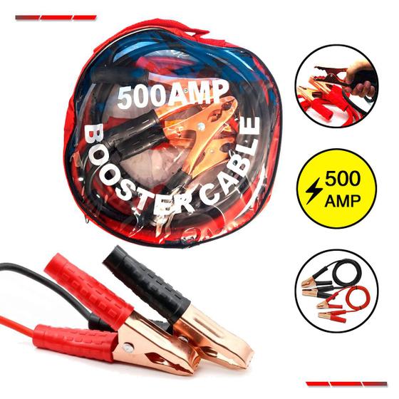 Cabo Recarregar Bateria Chupeta Carro Moto 500a 2mt C/ Bolsa Menor preço em Cabo Recarregar Bateria Chupeta Carro Moto 500a 2mt C/ Bolsa