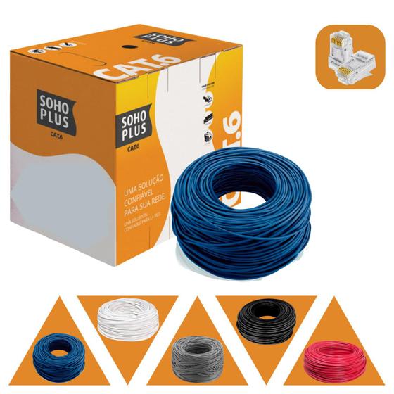 Cabo Rede 150 Mt Furukawa Cat6 Utp 24awg Azul + 6 Conector Menor preço em Cabo Rede 150 Mt Furukawa Cat6 Utp 24awg Azul + 6 Conector