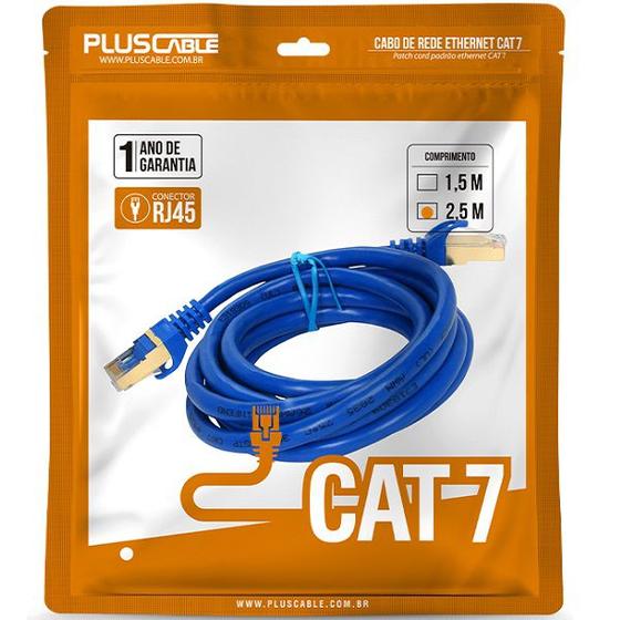 Imagem de Cabo Rede CAT.7 2.5M CAT725BL PATCH CORD PLUS Cable