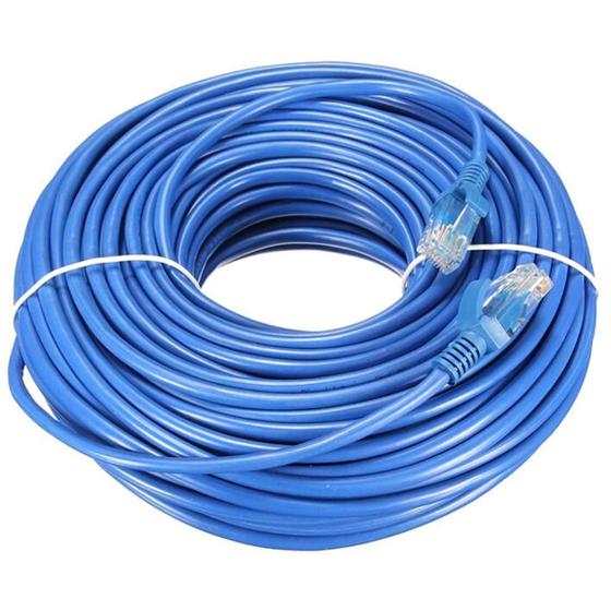 Imagem de Cabo Rede Cat5E 30M Utp Internet Ethernet Rj45 Montado Azul