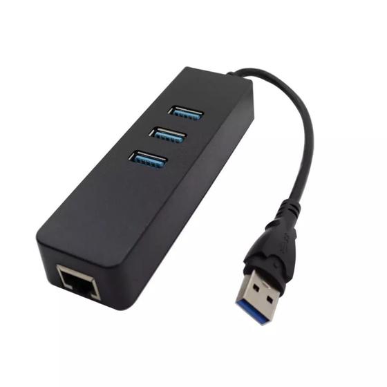 Imagem de Cabo Rede Hub Usb 3.0 Adaptador Gigabit Rj45 Ethernet Lan