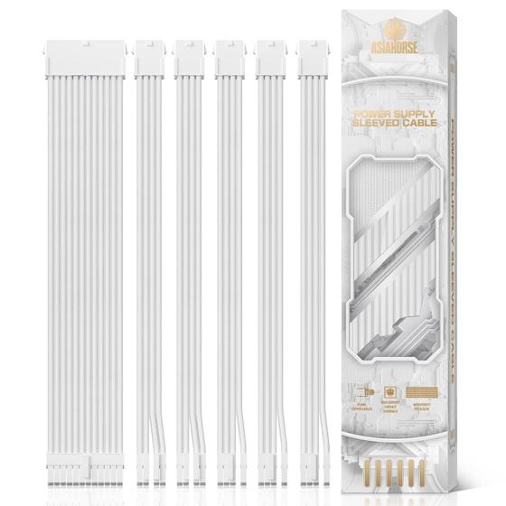 Cabo revestido de fonte de alimentação AsiaHorse 16 AWG branco 30cm Menor preço em Cabo revestido de fonte de alimentação AsiaHorse 16 AWG branco 30cm