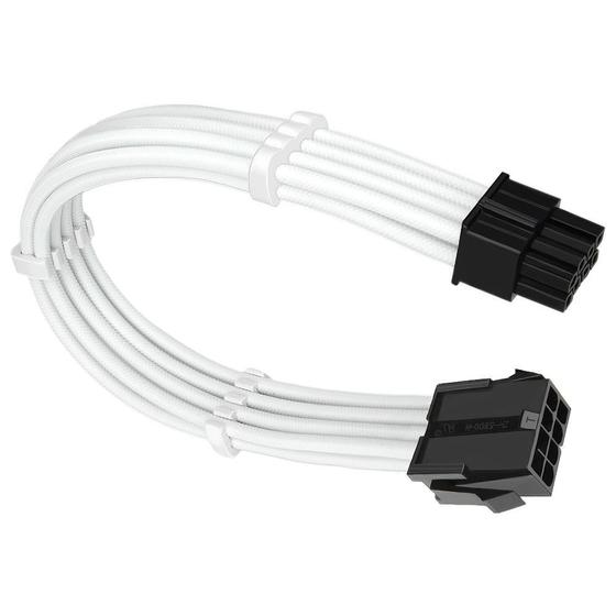 Imagem de Cabo sleeved branco extensor fonte para cpu 4+4 = 8 pinos