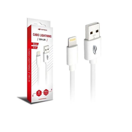 Imagem de Cabo Smartphone C3Tech Usb-Lightning 2.0M 2A Cb-L20Wh