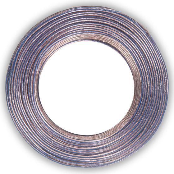 Imagem de Cabo Som Fio Paralelo 50m 50 Metros 1,5mm Cristal Azul 100% Cobre 2x14AWG 