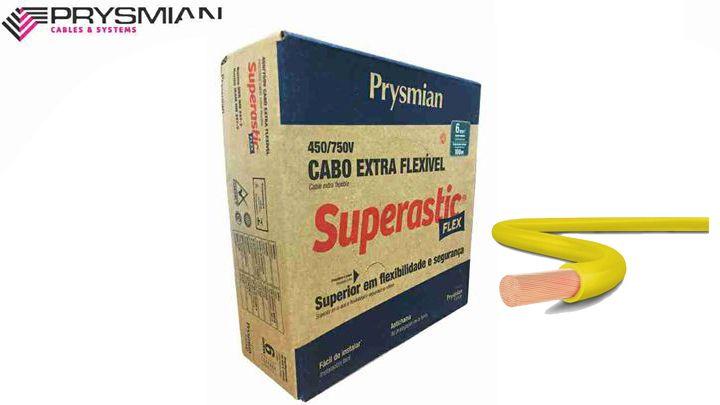 Imagem de Cabo Superastic Flexível 4mm² rolos c/100m amarelo 450v/750v - Prysmian