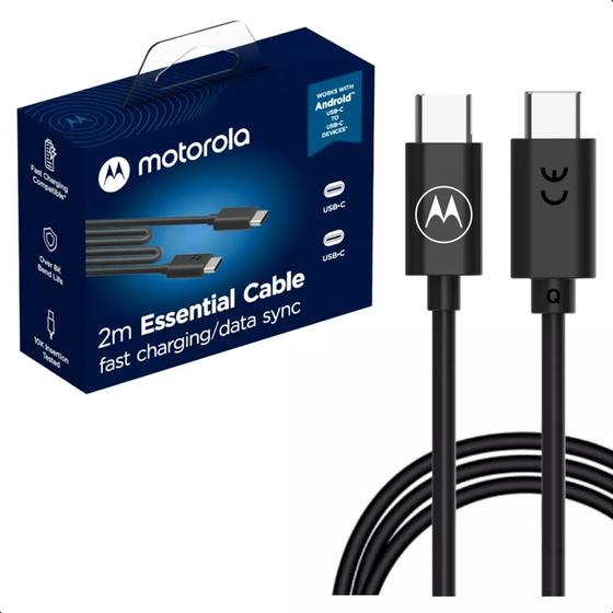 Imagem de Cabo Tipo C 2m Motorola Compatível One Fusion Plus Original