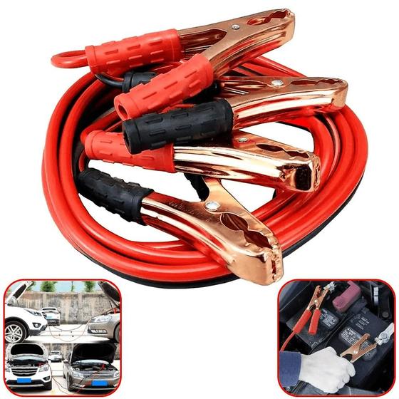 Imagem de Cabo Transferência De Carga Chupeta Caminhão Carro 2m 500AMP Com Bolsa LE9014