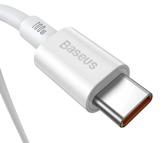 Imagem de Cabo Turbo 100W USB-C P/ USB-C Superior Series 1 Metro Branco Baseus