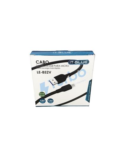 Imagem de Cabo turbo celular V8 USB 4.8 1.2m preto