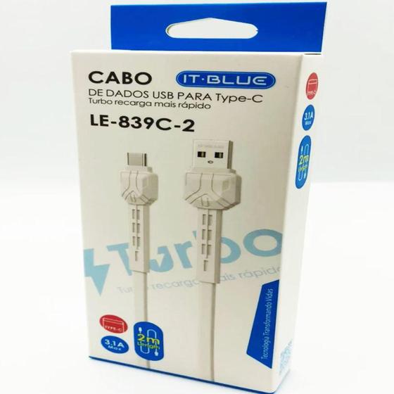 Imagem de Cabo Type-C 3.1A Turbo It-Blue LE-839C-2Metro