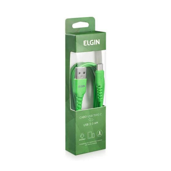 Imagem de Cabo USB 2.0 AM para USB Tipo C Elgin 1m Verde