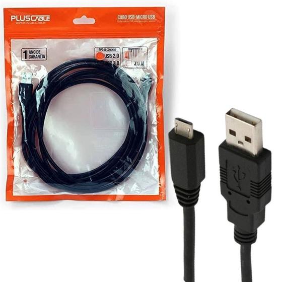Imagem de Cabo Usb 2.0 Am X Micro Usb V8 3,0M Pc-Usb3004 Plus Cable