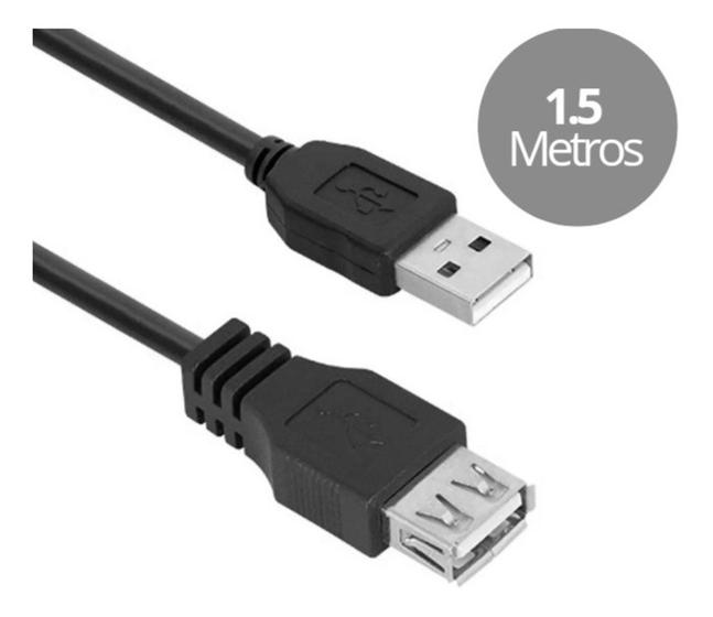 Imagem de Cabo Usb 2.0 Extensão  1.5 metros  Extensor Macho Fêmea