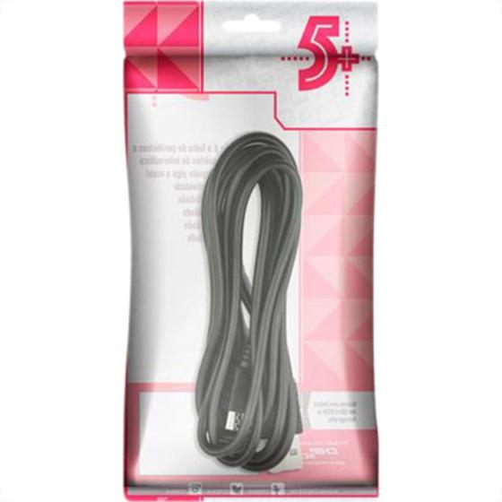 Imagem de Cabo Usb 2.0 Macho+Micro Usb V8 1.80M Preto