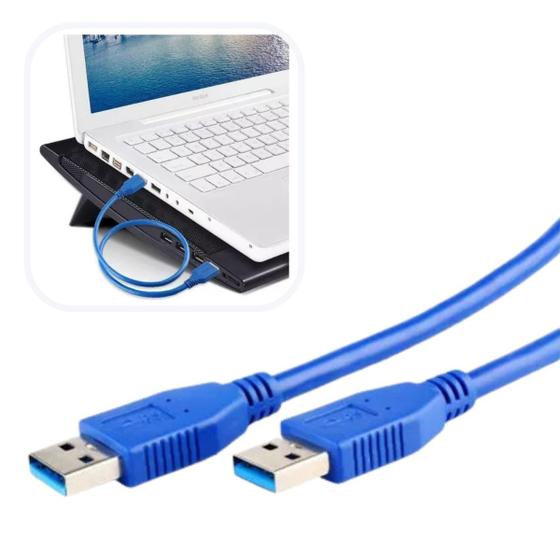 Imagem de Cabo Usb 3.0 Macho x Macho Nas Duas Pontas Extensor 1 metro Notebook PC Impressora HD Externo