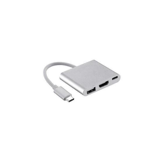 Imagem de Cabo USB 3.1 Tipo C A Macho X USB 3.0-HDMI-Tipo C Fêmea de 15 cm