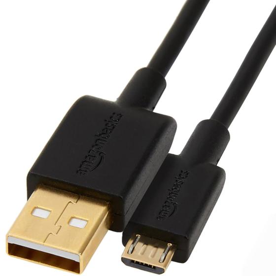 Imagem de Cabo USB-A para Micro USB Amazon Basics (1m) - Preto