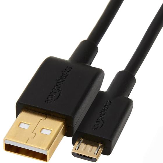 Imagem de Cabo USB-A para Micro USB Amazon Basics (3m) - Preto