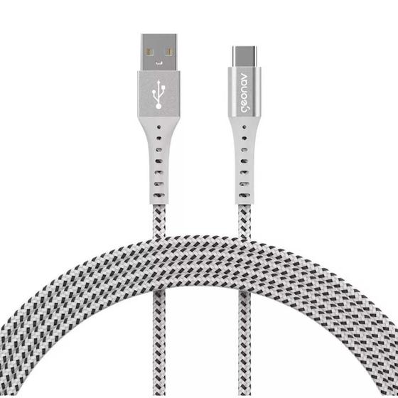 Imagem de Cabo USB-A Para USB-C Em Nylon Trançado Geonav 1,2m ESC05WT