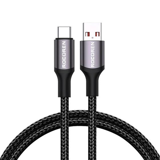 Imagem de Cabo USB-A x USB-C 3A QC 3.0 Retro Series Nylon 2m Rocoren