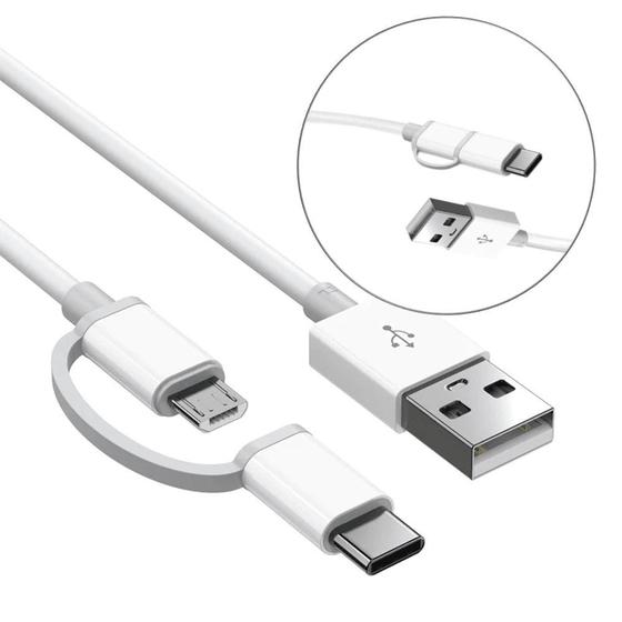 Imagem de Cabo USB A x USB-C/Micro-USB 1m Durável e Eficiente para Carga e Transferência de Dados LE876BR