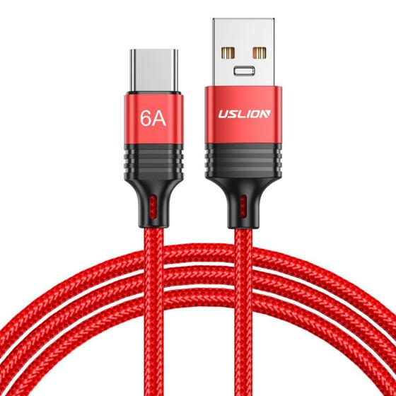Imagem de Cabo USB-A x USB-C Quick Charge 66W 6A Nylon 2m Uslion