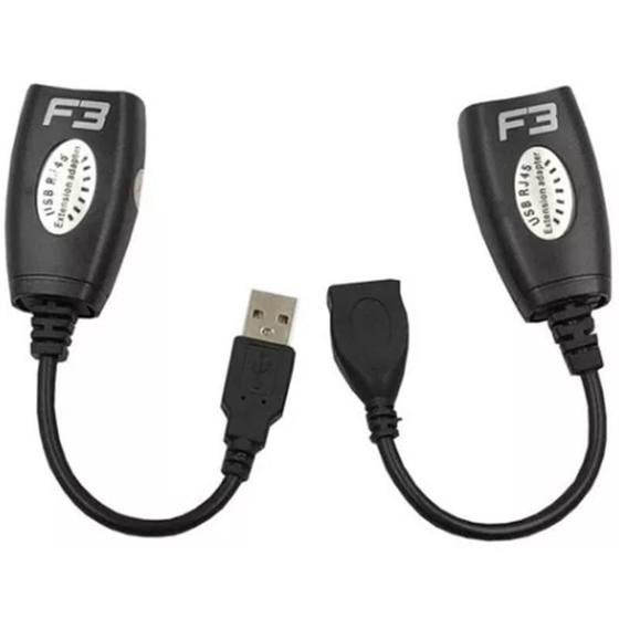 Imagem de Cabo Usb Adptador Extensor Rj45 Via Cabo De Rede
