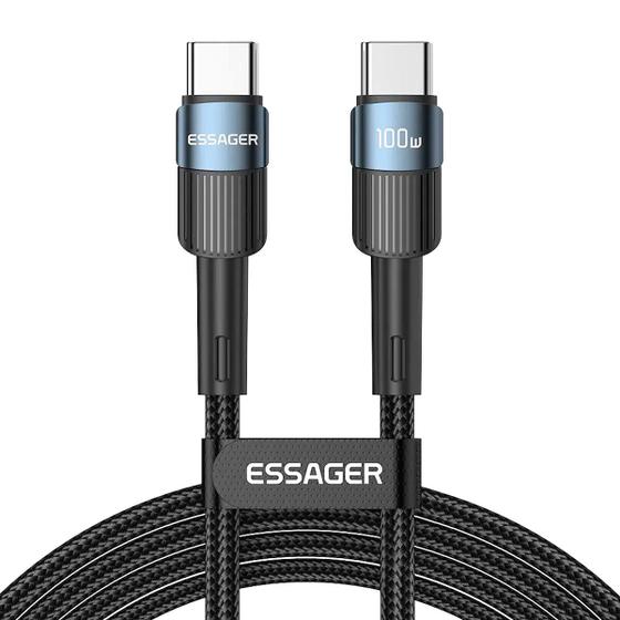 Imagem de Cabo USB-C 100W PD QC 4.0 Fast Charging 5A Nylon 2m Essager