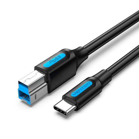 Cabo USB C 3.0 Para USB B 3.0 Monitor Gamer 50cm Vention Menor preço em Cabo USB C 3.0 Para USB B 3.0 Monitor Gamer 50cm Vention