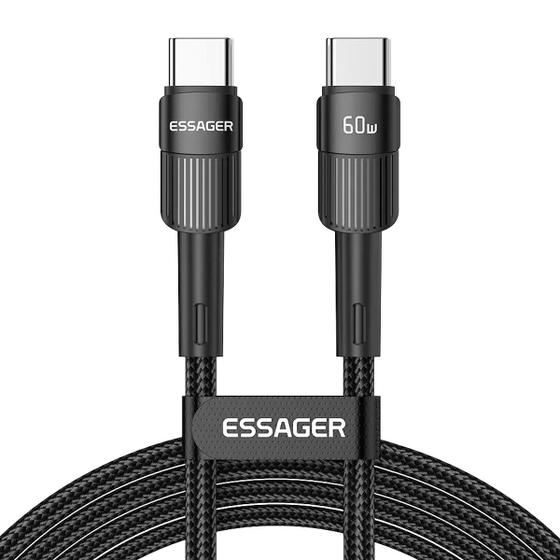 Imagem de Cabo USB-C 60W PD QC 3.0 Fast Charging 3A Nylon 1m Essager