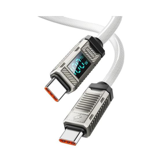 Imagem de Cabo USB-C com PD 100W e Display LED - Carregamento Rápido para iPhone 15, Xiaomi 12/13 e Poco/Realme
