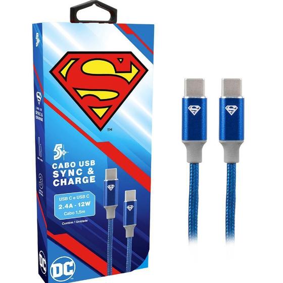 Imagem de Cabo Usb-C P/Usb-C 1,5M 12W Superman Novo