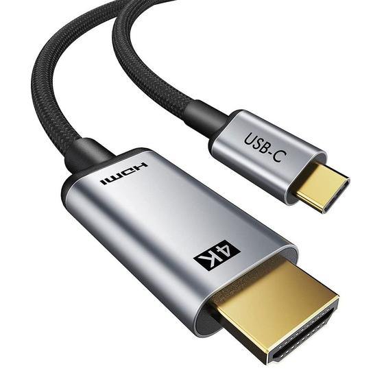 Cabo USB-C Para HDMI 4K 60Hz 2 Metros Thunderbolt 3 HDMI 4K - PONTO DO NERD Imagem de Cabo USB-C Para HDMI 4K 60Hz 2 Metros Thunderbolt 3 HDMI 4K