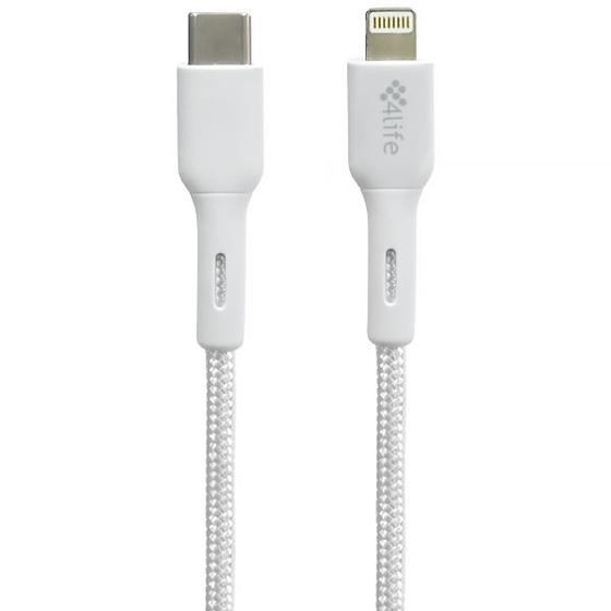 Imagem de Cabo USB-C para Lightning 4LIFE FLCL1813N 3 Metros - Branco