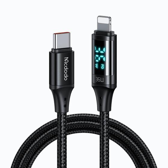 Imagem de Cabo Usb-c Para Lightning Led 1m PD 36W Carga Rápida