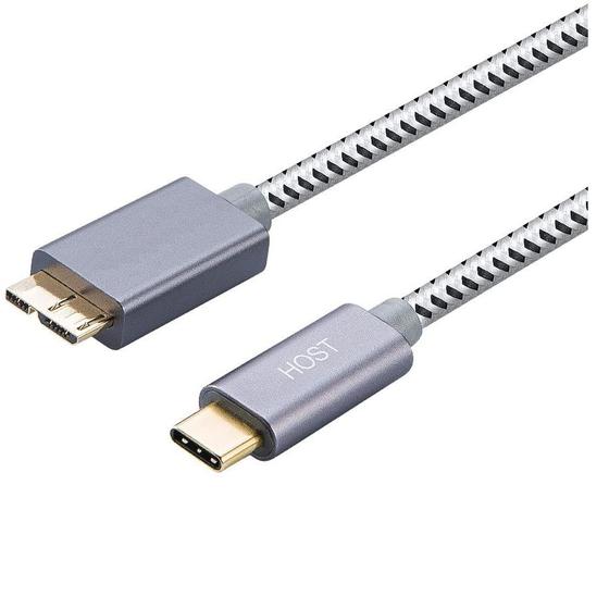 Imagem de Cabo USB C para micro-B 3.0 30 Cm Nylon Cabo Usb C Para Micro-b 3.0 30 Cm Nylon ultra resistente