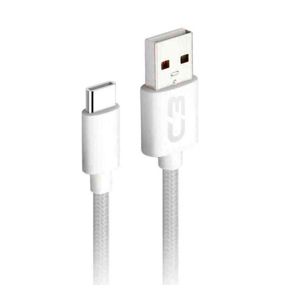 Imagem de Cabo USB-C para USB - 2 Metros - Branco - C3Tech CB-C21WH C3PLUS